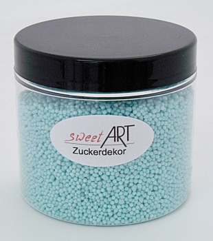 Sugar pearls mini glitter turquoise 140 g at sweetART-01